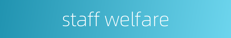 staff welfare的同义词