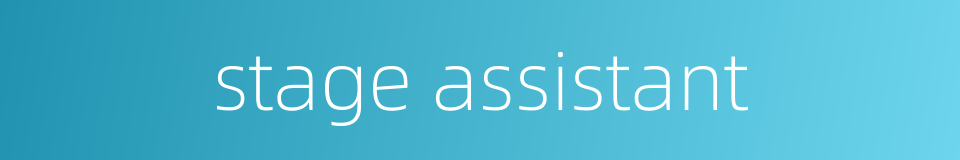 stage assistant的同义词