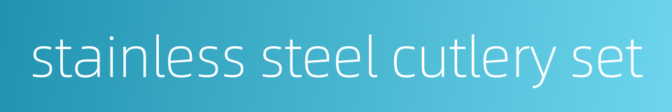 stainless steel cutlery set的同义词