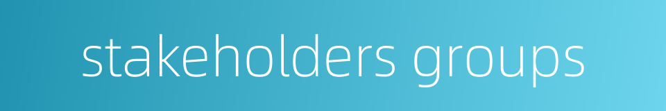 stakeholders groups的同义词