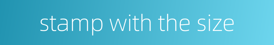 stamp with the size的同义词