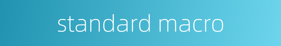 standard macro的同义词