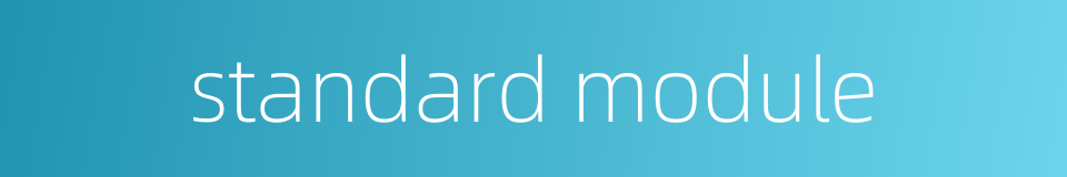 standard module的同义词