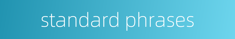 standard phrases的同义词