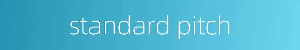 standard pitch的同义词
