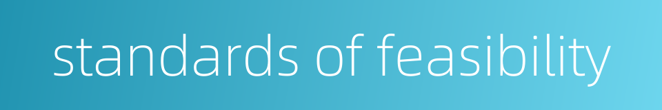 standards of feasibility的同义词