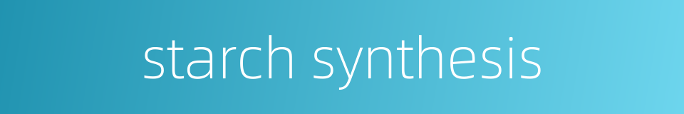 starch synthesis的同义词