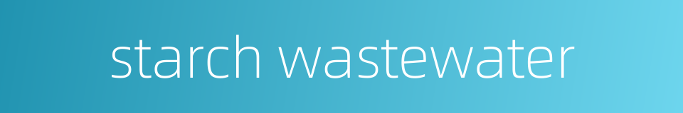 starch wastewater的同义词