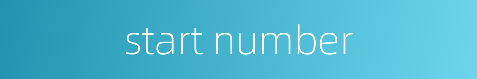 start number的同义词
