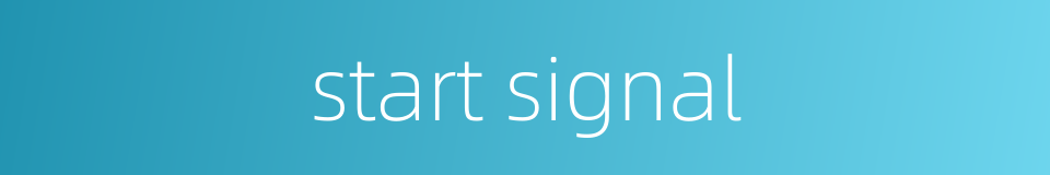 start signal的同义词