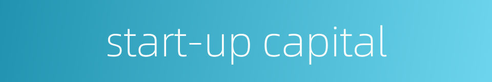 start-up capital的同义词