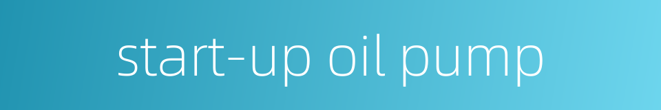 start-up oil pump的同义词