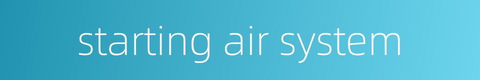 starting air system的同义词