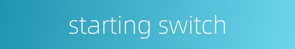 starting switch的同义词