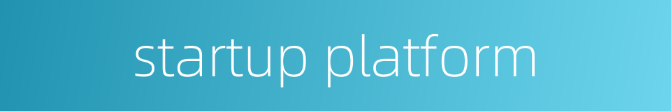 startup platform的同义词