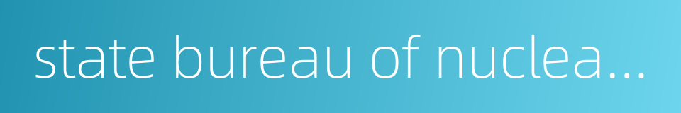 state bureau of nuclear safety的同义词