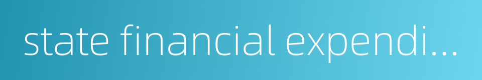 state financial expenditure的同义词