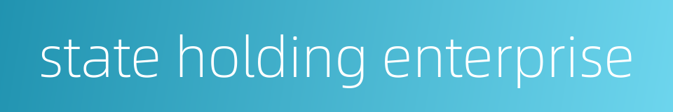state holding enterprise的同义词