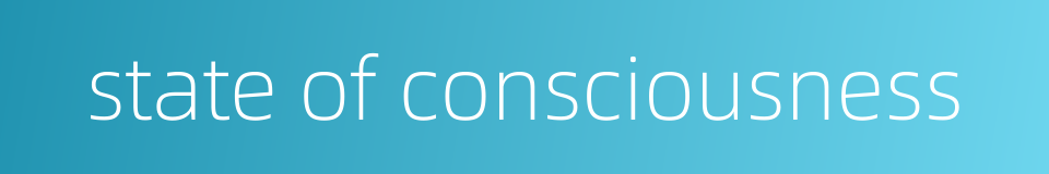 state of consciousness的同义词