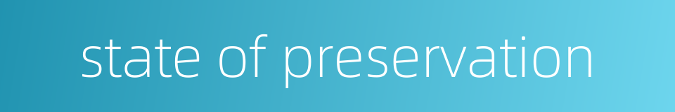 state of preservation的同义词