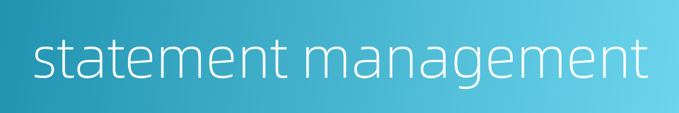 statement management的同义词