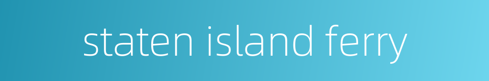 staten island ferry的同义词