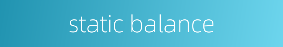 static balance的同义词