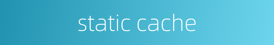 static cache的同义词