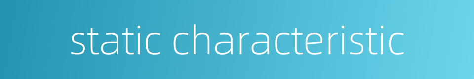 static characteristic的同义词