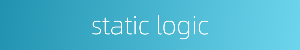 static logic的同义词