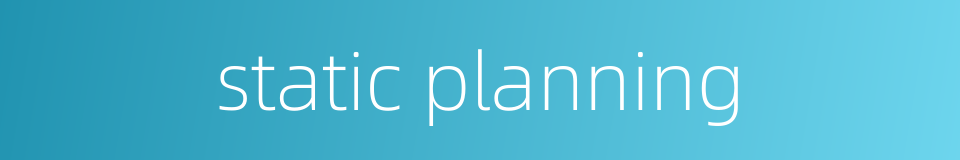 static planning的同义词