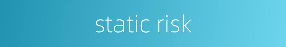 static risk的同义词