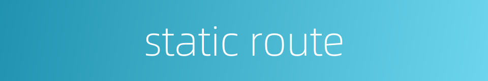 static route的同义词