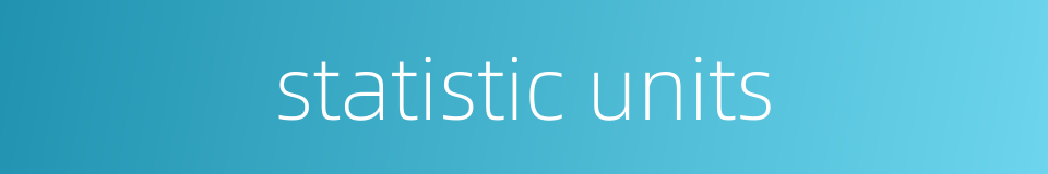 statistic units的同义词
