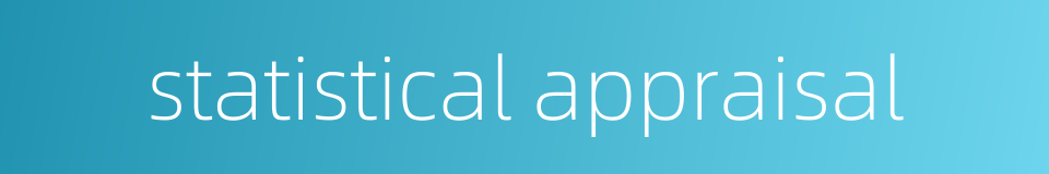 statistical appraisal的同义词