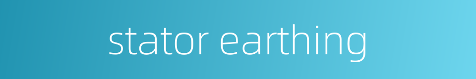 stator earthing的同义词