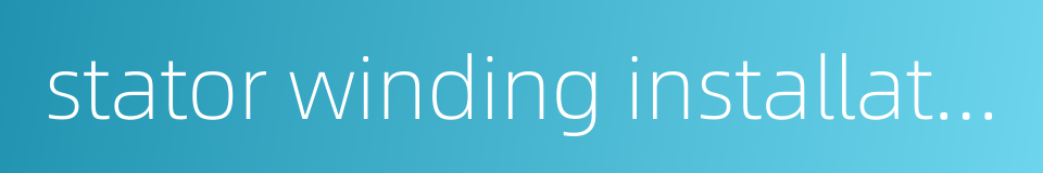 stator winding installation的同义词