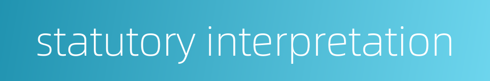 statutory interpretation的同义词