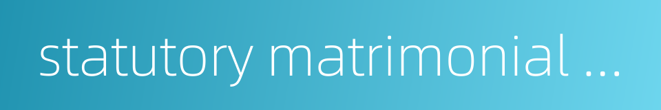 statutory matrimonial property system的同义词