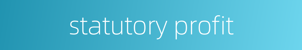 statutory profit的同义词
