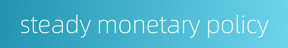 steady monetary policy的同义词