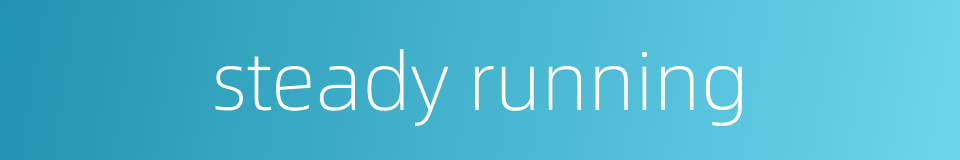 steady running的同义词