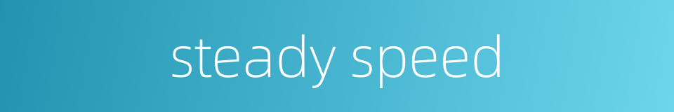 steady speed的同义词