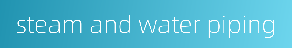 steam and water piping的同义词