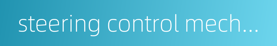 steering control mechanism的同义词