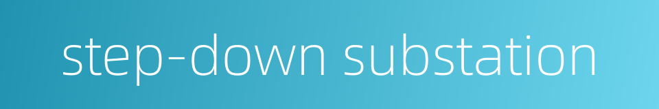 step-down substation的同义词