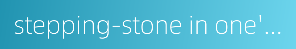 stepping-stone in one's official career的同义词