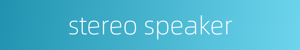 stereo speaker的同义词