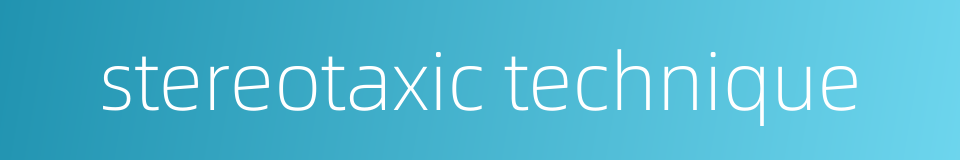 stereotaxic technique的同义词