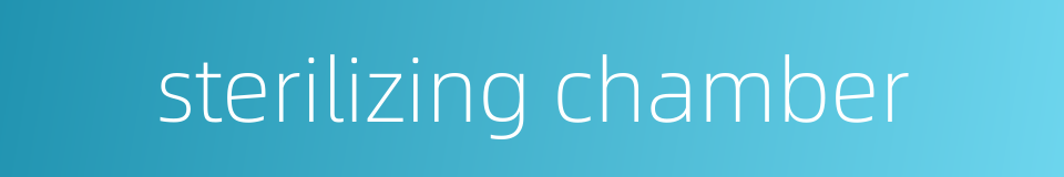sterilizing chamber的同义词